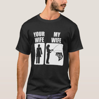Camiseta Mens Fathers Day Bass Fishing For Dad Your Wife My