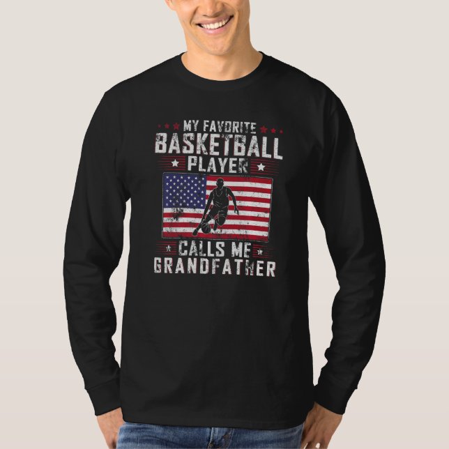 Camiseta Mens Favorite Basketball Player Calls Me Grandfath (Frente)