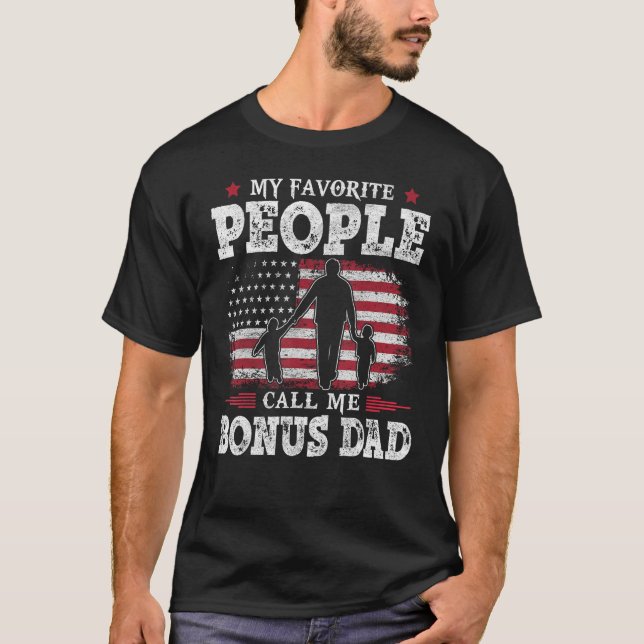 Camiseta Mens Favorite People Call Me Bonus Dad Flag  Dad F (Frente)