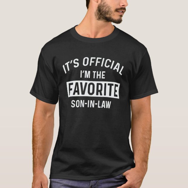 Camiseta Mens Favorite Son In Law  From Father Mother In La (Frente)