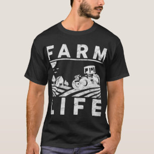 Camiseta Mens Fazenda Vida Engraçada Farmação Arável