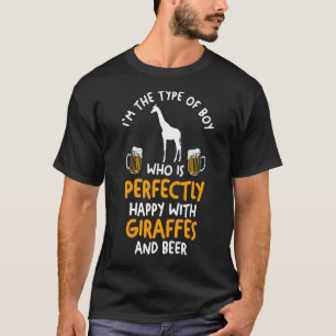 Camiseta Mens Felizes Com Cerveja E Girafas