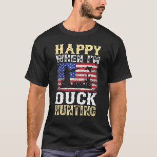 Camiseta Mens Felizes Quando Eu Sou Caçador De Patos