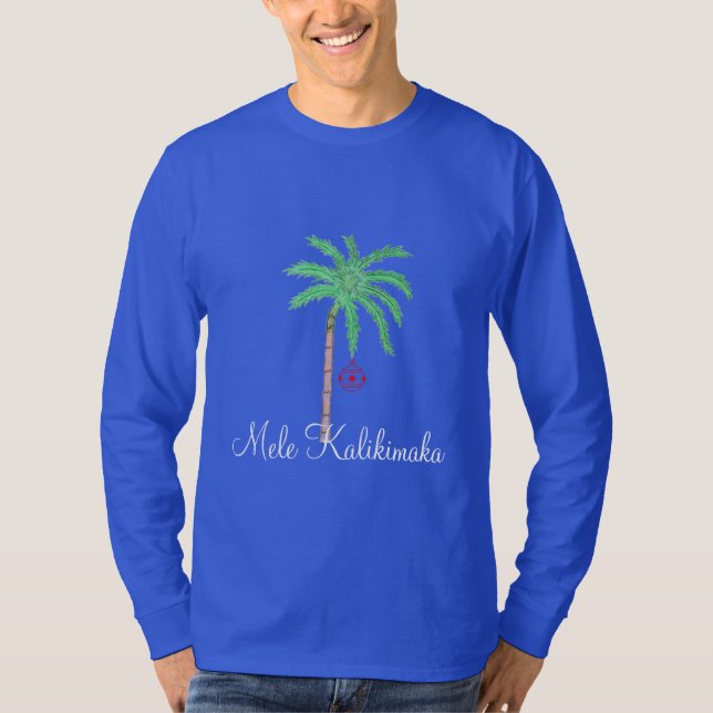 Camiseta Mens Felry Christmas Palm Shirt-Mele Kalikimaka (Frente)