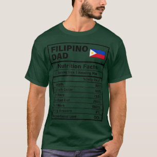 Camiseta Mens Filipino Pai Fatos Nutrição Dia de os pais Na