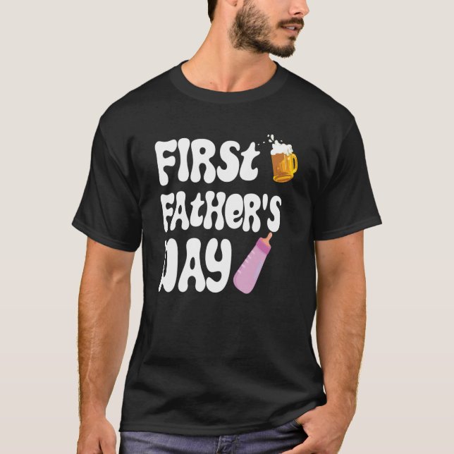 Camiseta Mens First Father's Day Beer Baby Bottle Daddy 202 (Frente)