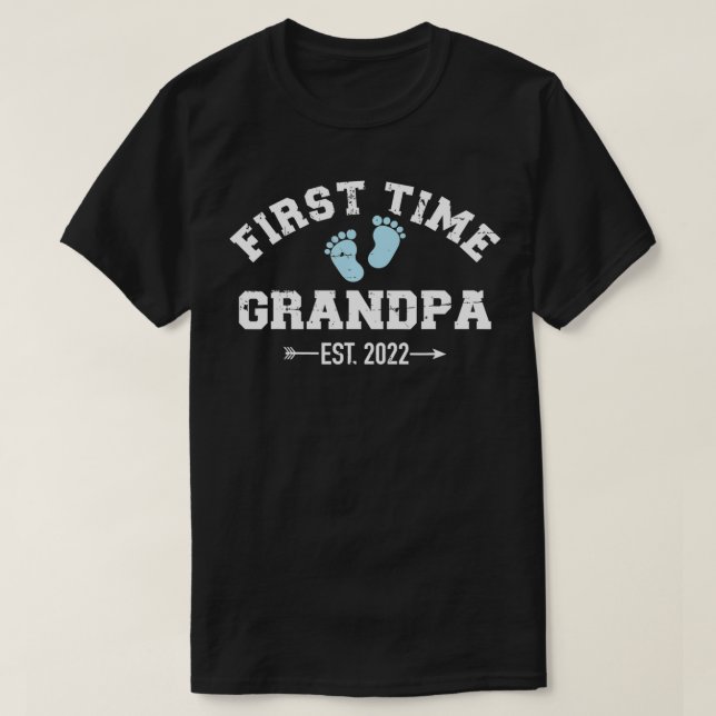 Camiseta Mens First time grandpa 2022 for grandfather to be (Frente do Design)