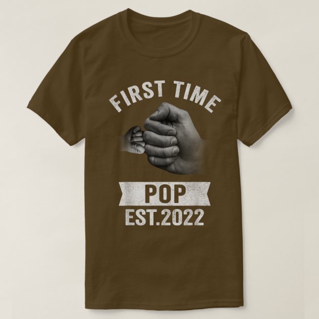 Camiseta Mens First Time Pop Est 2022 , Funny Pregnancy Ann (Frente do Design)