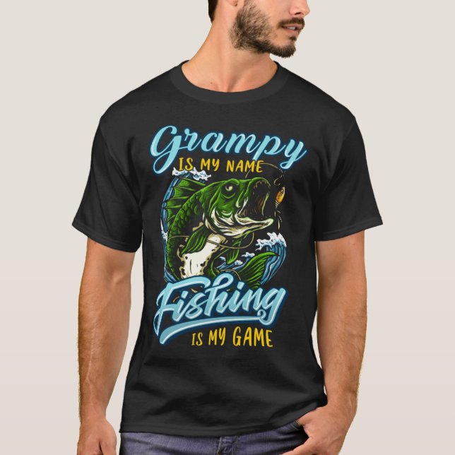 Camiseta Mens Fishing Grampy Fathers Day for Dad fisherman (Frente)