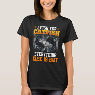 Camiseta Mens Flathead I pescam peixe-gato pescando rabisca