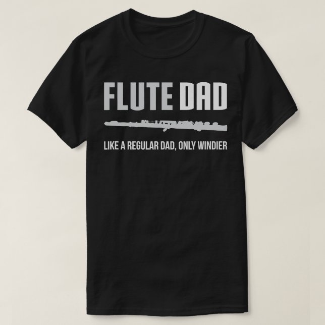 Camiseta Mens Flute Pai Engraçado Bonito Presente de Banda (Frente do Design)