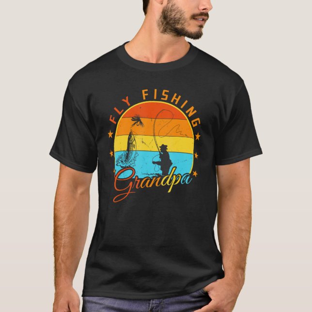 Camiseta Mens Fly Pesca Vovô Fisher Pai 2 (Frente)