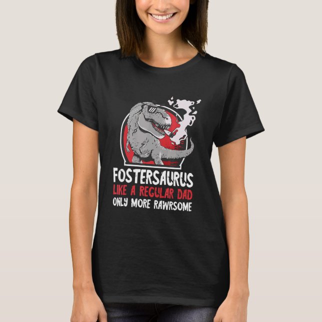 Camiseta Mens Foster Pai Pais Fumando Dino Legal Padre F (Frente)