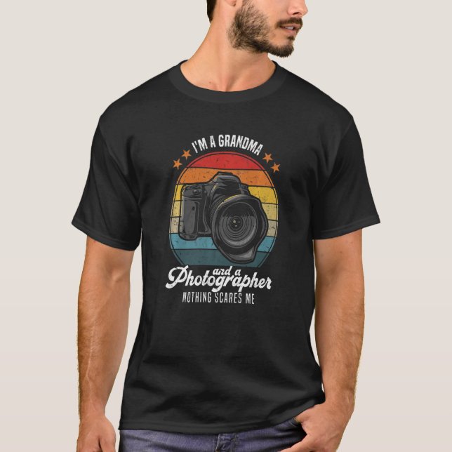 Camiseta Mens Fotografia Eu sou vovó e fotógrafo (Frente)