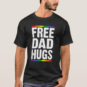 Camiseta Mens Free Pai Hugs Lgbt Suporta Feliz Mês de Orgul