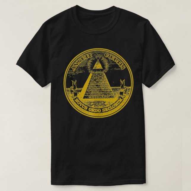 Camiseta Mens Freemason Illuminati Todos Vendo Gift Mas (Frente do Design)
