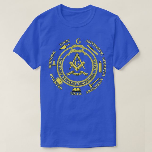 Camiseta Mens Freemason Tools Faith Hope Charity Masonic Fa (Frente do Design)