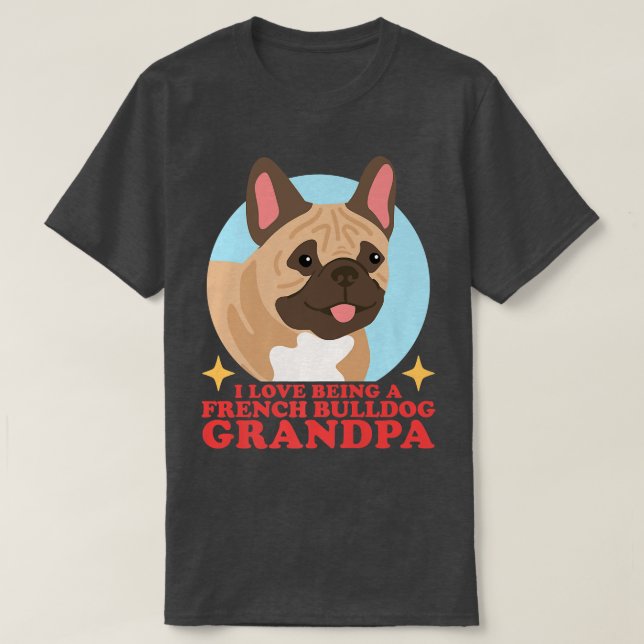 Camiseta Mens French Bulldog Avô Dog Owner French Bull (Frente do Design)