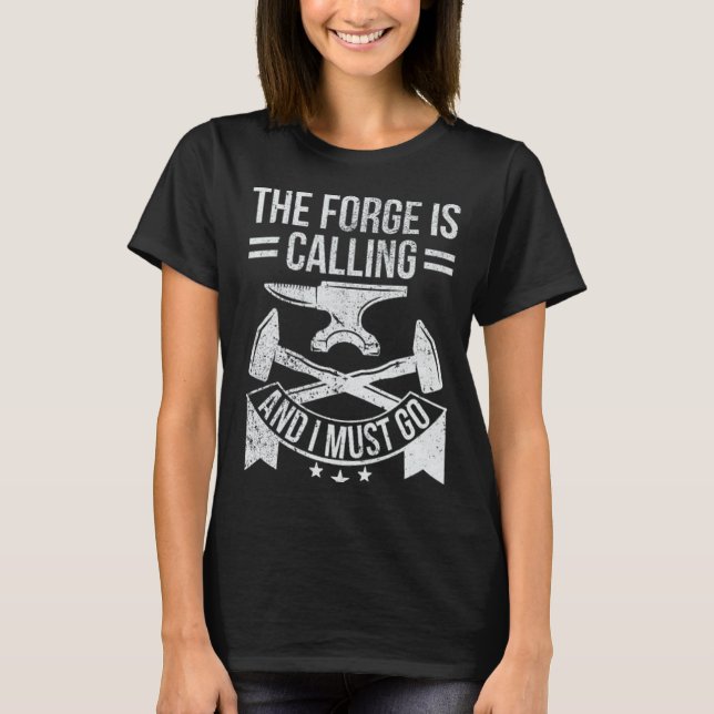 Camiseta Mens Fun Patriotic American Blacksmith Forge Hamme (Frente)