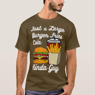 Camiseta Mens Funny Burger Fries Cola Cara Fast Comida J