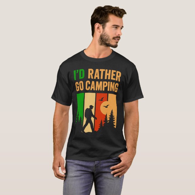Camiseta Mens funny camping  (Frente Completa)