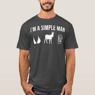 Camiseta Mens Funny Donkey Farmer Simples