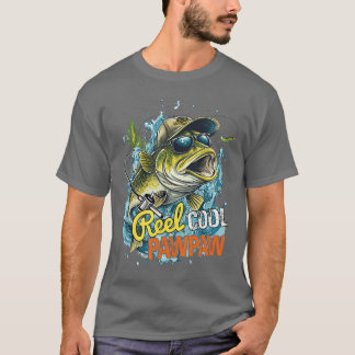 Camiseta Mens Funny Fathers Day Vintage Fishing Reel Cool P