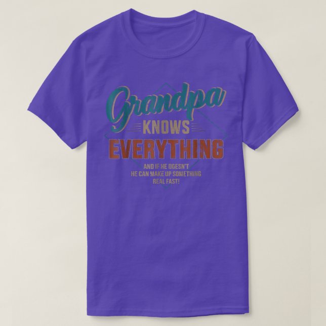 Camiseta Mens Funny Grandpa Knows Everything For Father's D (Frente do Design)