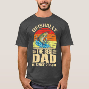 Camiseta Mens Funny Ofishally The Best Dad Since 2014 Fishe