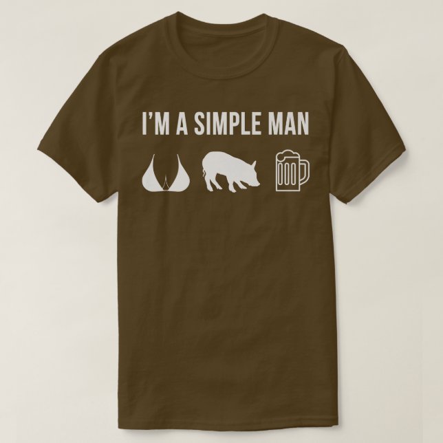 Camiseta Mens Funny Pig Farmer Simple Man Premium  (Frente do Design)