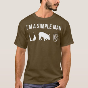 Camiseta Mens Funny Pig Farmer Simple Man Premium