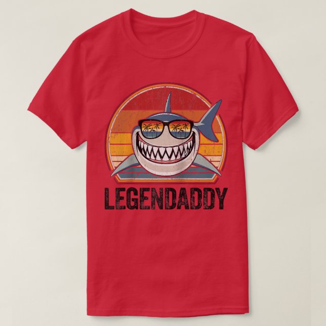 Camiseta Mens Funny Shark Tee Retro Legendaddy Pai Presente (Frente do Design)