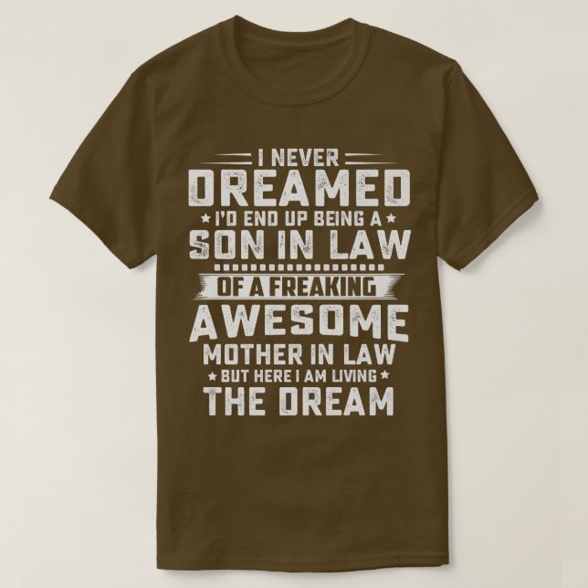 Camiseta Mens Funny Son In Law Of A Freaking Awesome Mother (Frente do Design)
