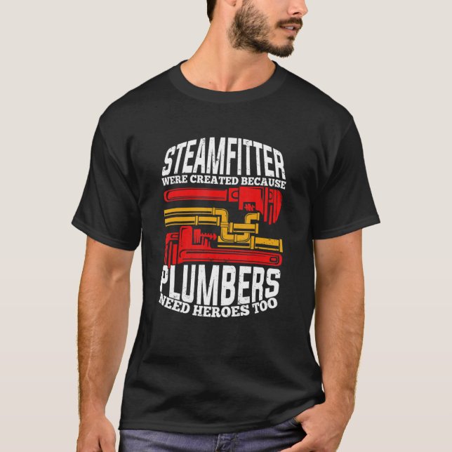 Camiseta Mens Funny Steamfitter Pipefitter (Frente)