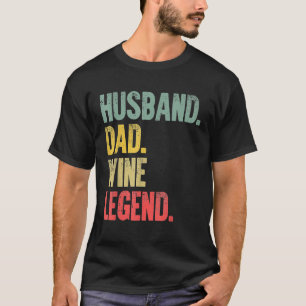 Camiseta Mens Funny Vintage Marido Pai Legenda de Vinho Ret