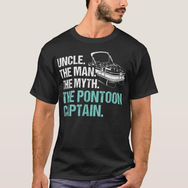 Camiseta Mens Funny Vintage Tio Pontoon Boat Capitão (Frente)