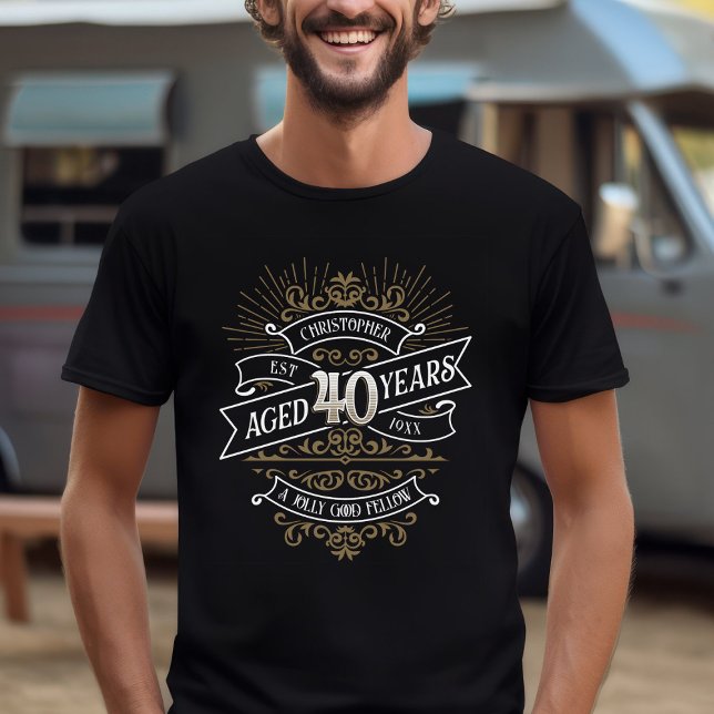 Camiseta Mens Funny Whiskey aniversário de 40 anos (Criador carregado)