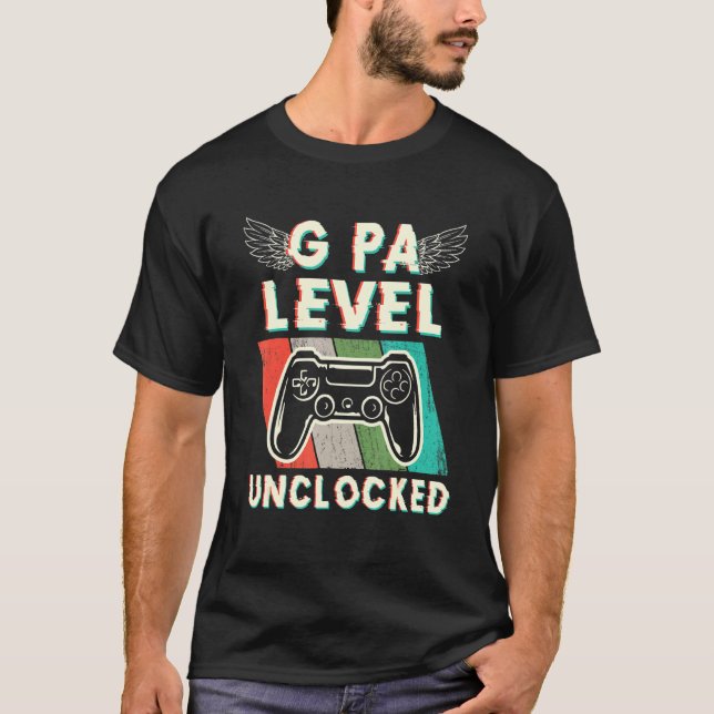 Camiseta Mens G Pa Nível Desbloqueado Levado Até G Pa Pai (Frente)