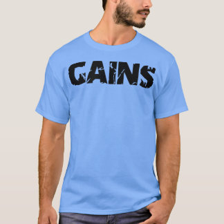 Camiseta Mens GAINS Gym Fitness Workout Bodybuilding Motiva