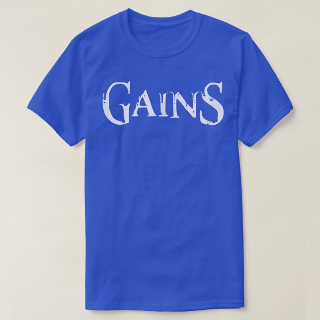 Camiseta Mens GAINS Malhação Gym Workout Bodybuilding Motiv (Frente do Design)