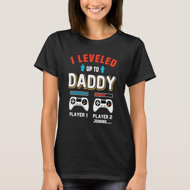 Camiseta Mens Gamer Dad Offspring Joystick Level Up To Dadd (Frente)