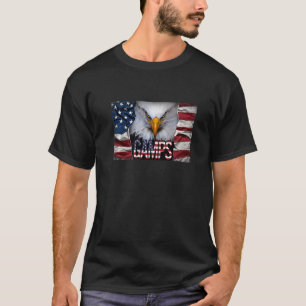 Camiseta Mens Gamps Eagle American Flag Usa Patriótica 4º O