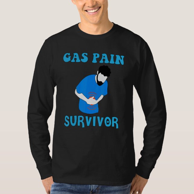 Camiseta Mens Gas Pain Survivor Quote Tummy Ache Survivor 1 (Frente)