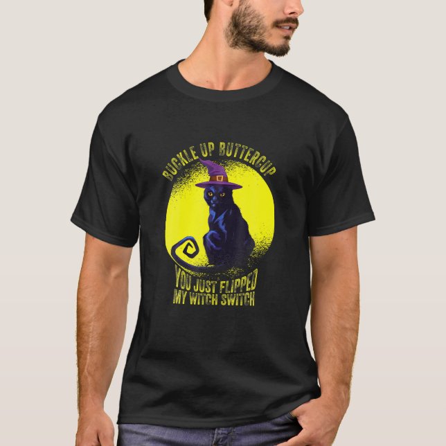 Camiseta Mens Gato Fogueira Acima Copo Que Você Acabou De V (Frente)