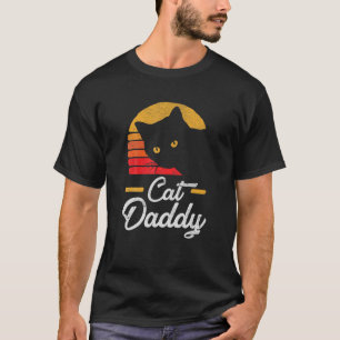 Camiseta Mens Gato Pai Estilo de Vintage Cat Retro Distinto