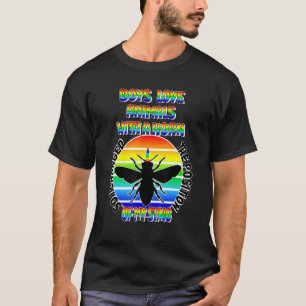 Camiseta Mens Gay Boys Sting Beekeeper Rainbow Bee Pride LG