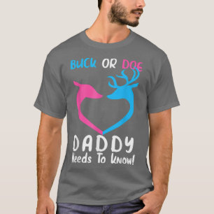 Camiseta Mens Gender reveal buck or doe daddy matching baby