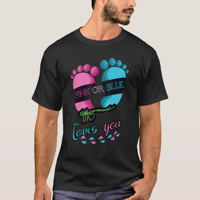 Camiseta Mens Gender Reveal Party Team Baby Shower Pinkness (Frente)