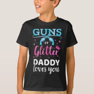 Camiseta Mens Gênero revela armas ou pai brilhante