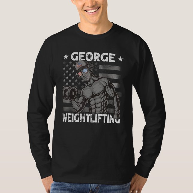 Camiseta Mens George Weightlifting Washington Bro 4th of Ju (Frente)